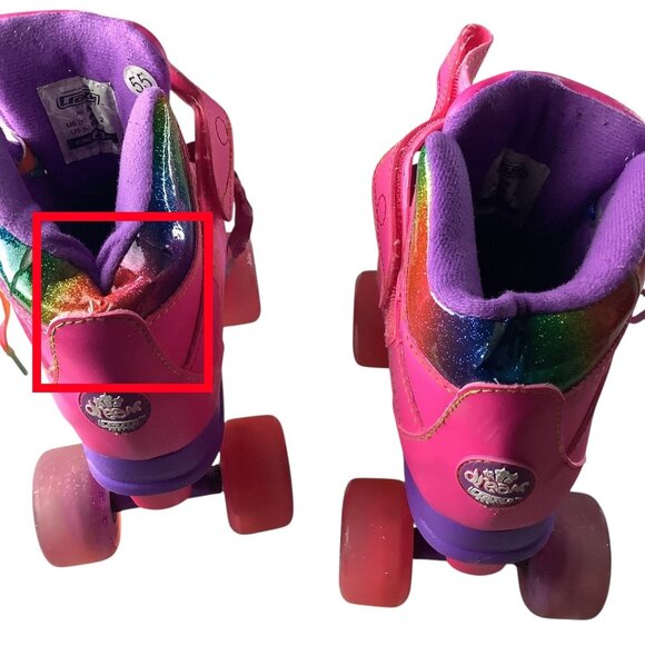 Crazy Skates Dream Girls Roller Skates Led Lights Size US 2 Pink Rainbow Wheels - Picture 8 of 16